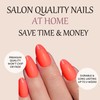Press On Nails Short Almond Orange Nails with Glossy French