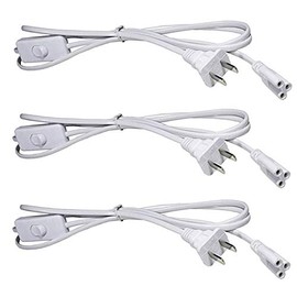 (3-Pack) T5 T8 LED Tube Power Extension Cable with On/Off Switch,LED T5/T8 Light Tube Integrated LED Light Fixture Extension Cable Wire (6FT/1.8M)