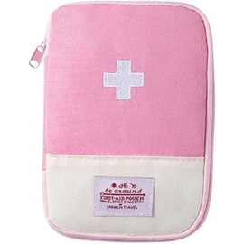 Cauaoa Pink First Aid Pouch, First Aid Bag Empty, Mini Portable Medical Bag, Small Empty Medical Bag for Outdoor Camping, Hiking, Travel,Sports and Outdoors