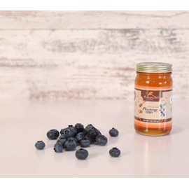 Blueberry Honey - Organically Flavored Raw Honey - Glass Jar (Net Wt 11 Oz)
