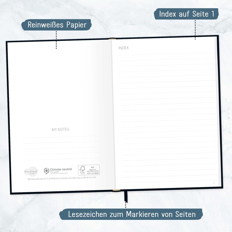 Trendstuff by Häfft Notebook A5 Lined [Black Edition Gold] 124