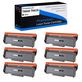 KCMYTONER 6 Pack Compatible Toner Cartridge Replacement for Brother TN660 TN630 High Yield Black to use with HL-L2380DW HL-L2320D HL-L2300D DCP-L2540DW HL-L2340DW HL-L2360DW MFC-L2720DW Printers