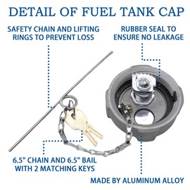 JEEFHO Locking 2 1/4" Fuel cap Fit for International MD Semi Trucks, Reefer Trailer, Ford 650/750 Truck Fuel Tank Locking Gas Cap, Replaces# FTA-C02 FTA-N-04 FTA-N6-16 FTA-N-73