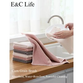 Microfibre Kitchen Cleaning Cloths，Reusable, Washable, Non-Scratch Cleaning Towels for Housekeeping, Bathroom, Dusting, Quick Dry, High Absorbent Microfiber Rags 6 Pack