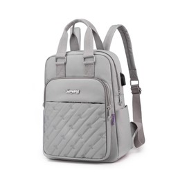 NICOLE & DORIS Women's Backpack Laptop Backpack for School Work Bag 13.3 Inch Laptop Bag Lightweight College Backpack School Backpack Daypack Travel Backpack, gray, Elegant