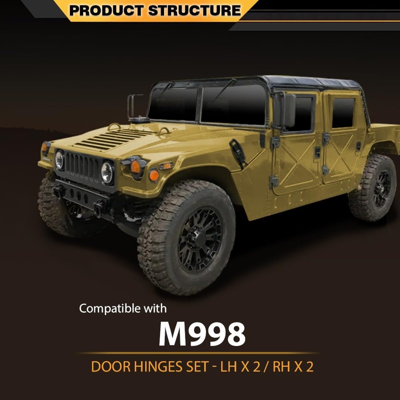 CNNELL Door Hinges 4pc Compatible with Humvee M998