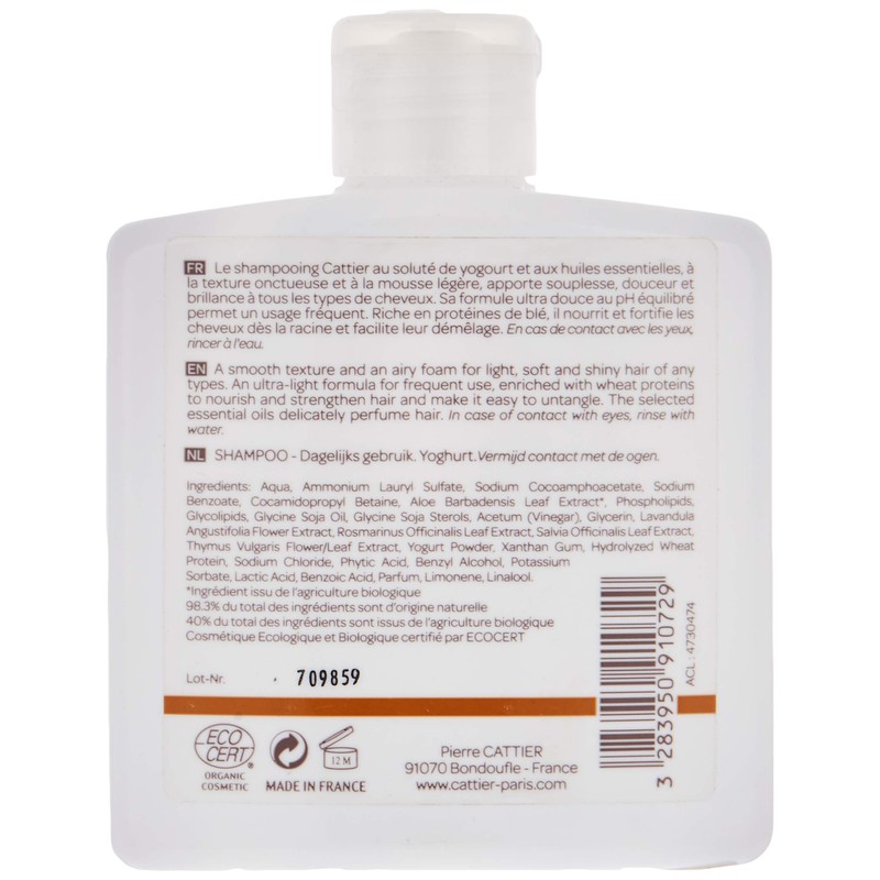 Cattier Frequent Use Shampoo Who Yoghurt 250ml - Pack of