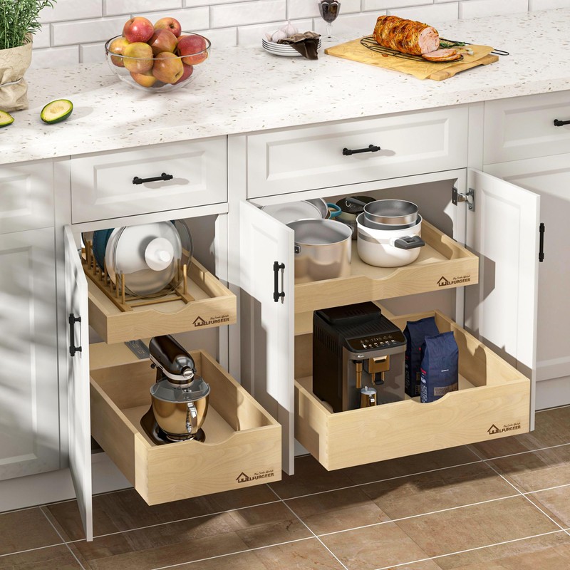 WelFurGeer Soft Close Pull Out Drawer for Kitchen Cabinets, 20"