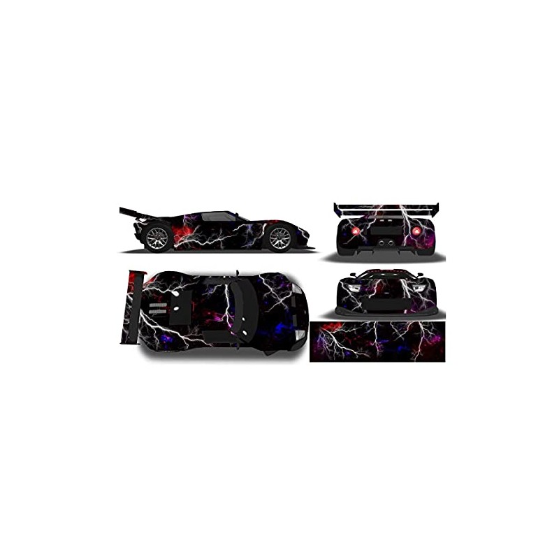 White Lightning Strike Graphic Vinyl Car Wrap Film Sheet +