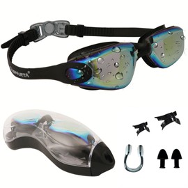 Swimming Goggle (1. Black Frame, Gold Lens)