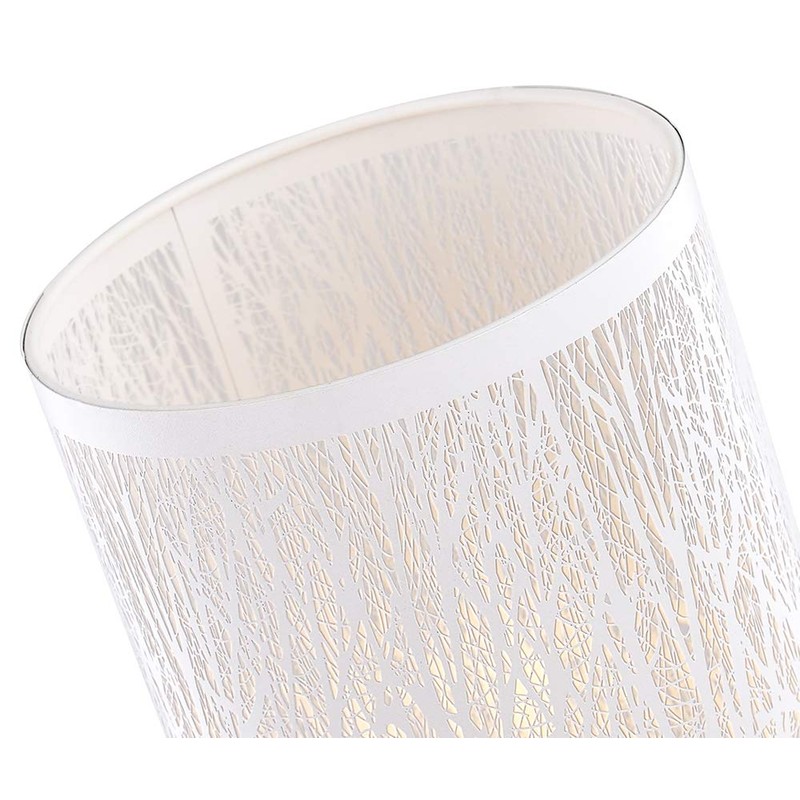 Unique and Beautiful Matt White Metal Forest Design Table Lamp