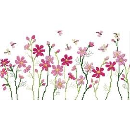arione Cross Stitch Kits for Adults Beginners Pre Printed Stamped Cross Stitch Kit Embroidery Tapestry Kit Meadow Flowers 45 x 28 cm. (Meadow Flowers)