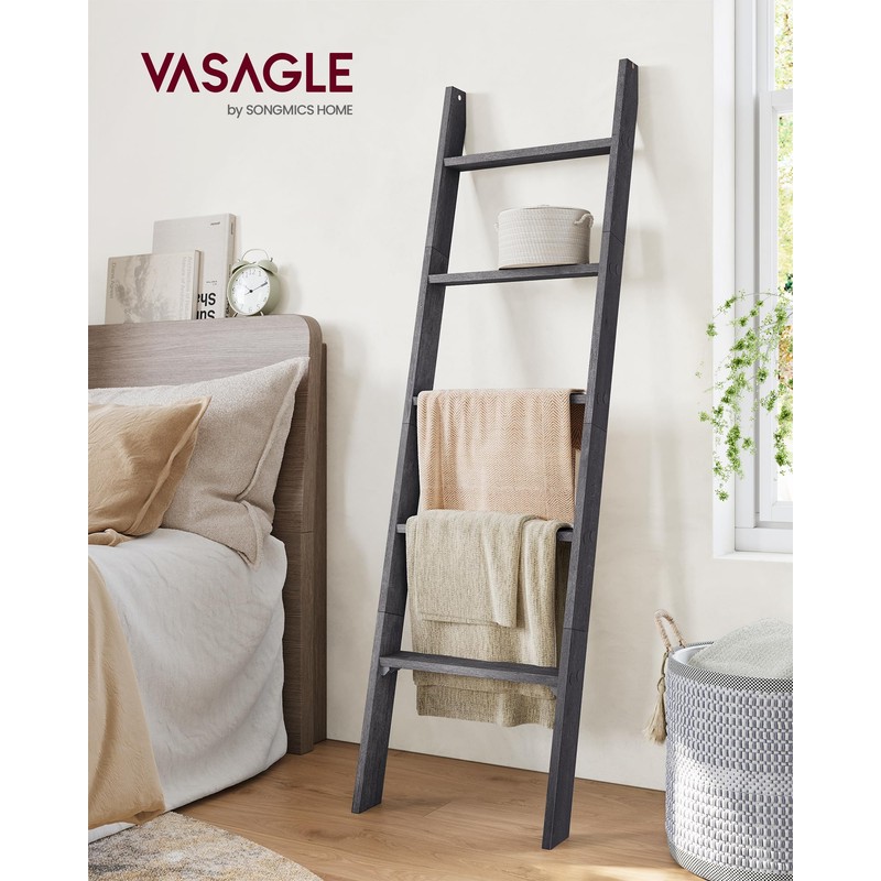 VASAGLE Blanket Ladder Decorative Farmhouse for The Living Room, 5-Tier