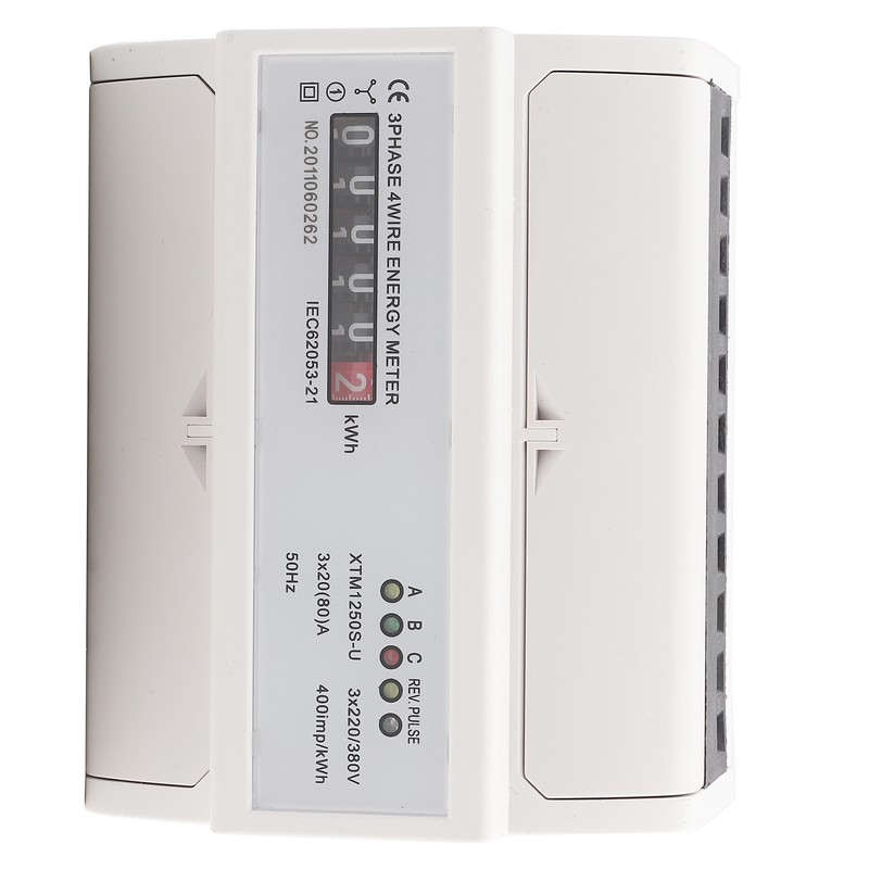 Digital 3phase 4 Wire DINRail Electric Meter 20(80)A Electronic KWh