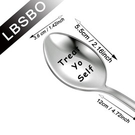 Parks and Recs Spoon Funny Coffee Spoon Treat Yo Self Foodie Gift for Fans (Treat Yo Self Spoon CA)