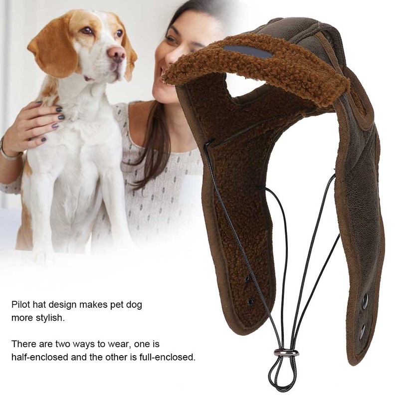 Pet Small and Mediumsized Dog Autumn and Winter Pilot Hat