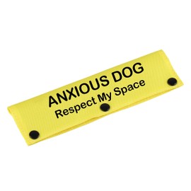 Funny Dog Leash Sleeve Anxious Dog Respect My Space Dog Leash Wrap Wrap Alert Hanging ID Patch Tag (Respect My Space-YE Sleeve)