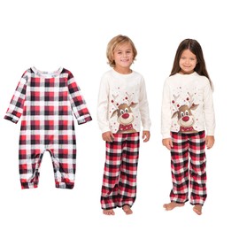 SAMGU Family Christmas Pyjamas Set Matching Long Sleeve Sleepwear Parent-Child Nightwear for Man Women Girl Boy Baby