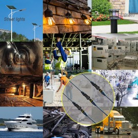 WOODGUILIN 2 Pin Waterproof Electrical Connector,2 Pole Outdoor Wire Connector Male Female Plug Injection Molded with 16AWG 10A Cable 20cm/7.87in, for Cars,Trucks,Boats,LED Lights.3 Pairs.(Zu 2P Led)