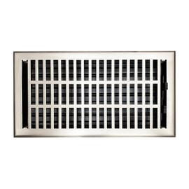 Empire Register Co, Vent Cover - 6x12 inch, Modern Contemporary Design, Brushed Nickel Finish, Heavy Duty Floor Vent Covers, Metal Damper Attached Vent Covers for Home Floor only