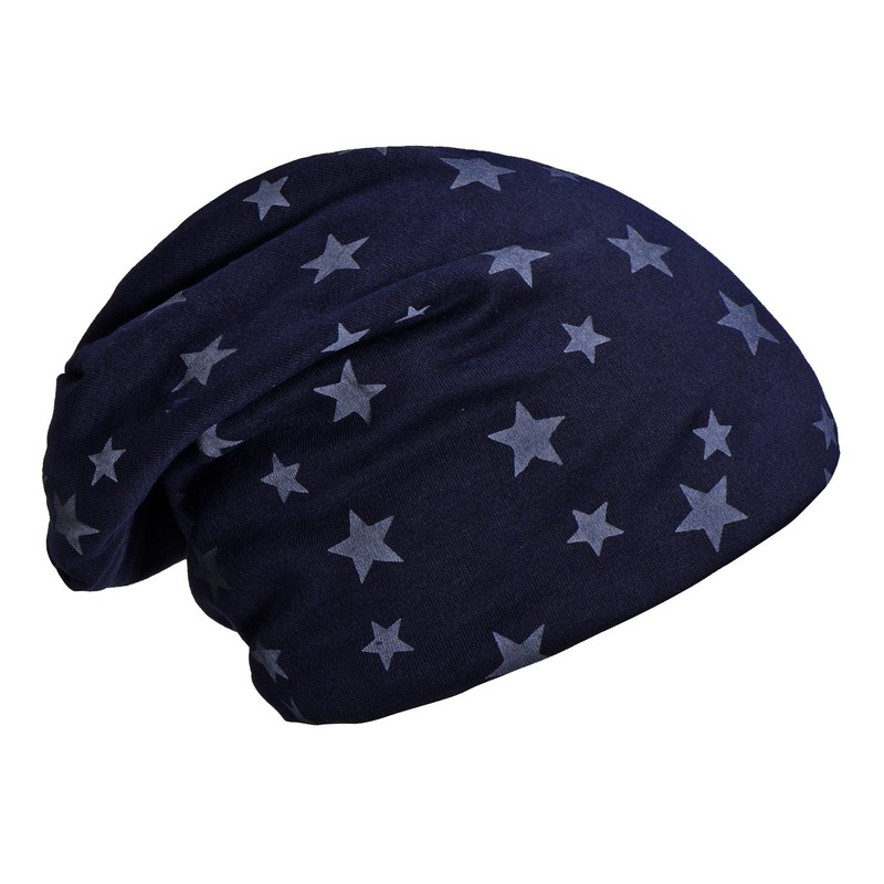 DonDon Slouch Beanie hat Women Winter hat lined with stars