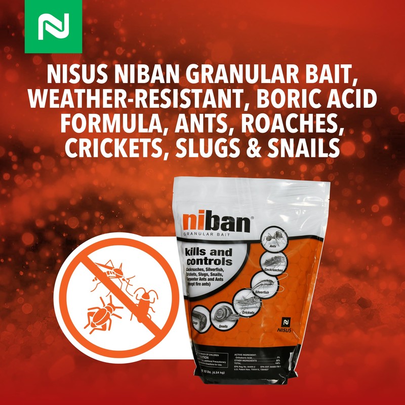 Nisus Niban Granular Bait, Weather-Resistant, Boric Acid Formula, Ants, Roaches,