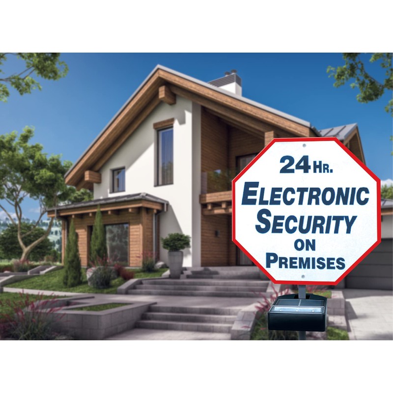 HOMEBRITE Improved Solar Powered Deck Yard Security Sign Spotlight 3