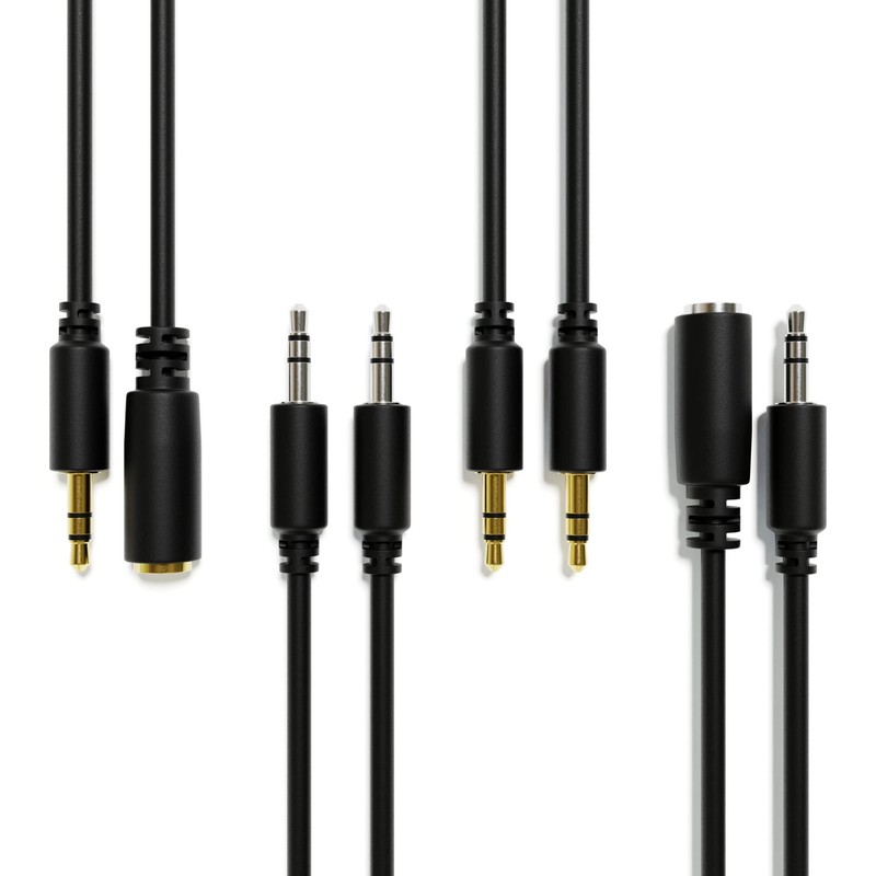 ExcelValley - Audio AUX Extension Cables Leads - Stereo Mini
