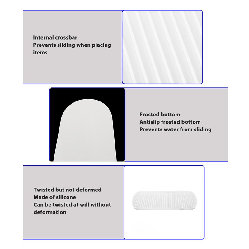 Counter Silicone Drainage Tray Food Grade Skid Resistance Frosted Bottom