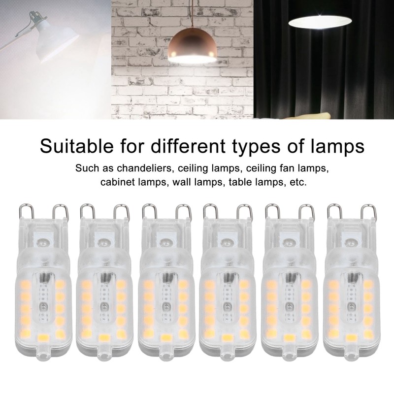 6pcs G9 LED Bulb 5W Transparent Cover 22LED Dimmable G9
