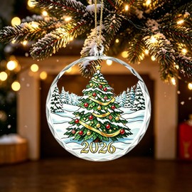 Christmas Ornaments 2026, Snowman, Unique Christmast Crystal Hanging Ornaments for Christmas Tree Decorations - Holiday Present Exchange Idea, Car Interiors Decors (Christmas tree2026)