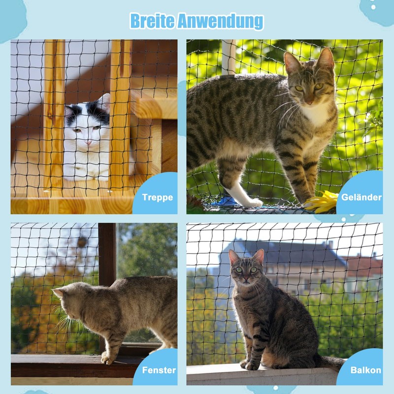 SUCCEFORT Cat Net for Balcony, 3 x 4 m Cat