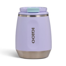 Igloo, 10 oz Wine Tumbler with Lid, Reusable Travel Mug, Insulated Stainless Steel Wine Cup for Hot & Cold Beverages, Lilac