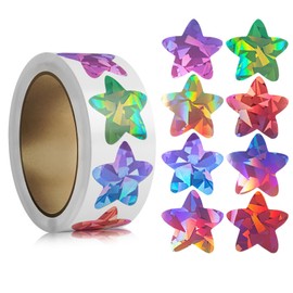 Star Stickers for Student Reward, 500pcs Glitter Star Stickers for Behavior Chart Crafts Clothes DIY Student Planner，8 Colors Reward Stickers for Teacher Parents Classroom School