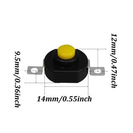 AUXBC 50Pcs Latching Micro Push Button Switch, Oval Self-Lock On/Off Mini Switches, DC 30V 1A, 2 Pin with Hole, for DIY Flashlight, Light Lamp, Wall Outlet, Yellow