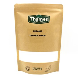 Organic Tapioca Flour - Non-GMO, Raw, Versatile, Vegan, Perfect for Baking and Thickening Sauces - Resealable Pouch for Freshness - Thames Organic 500g