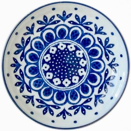 Mino Pottery Field Bread Plate (Leaf Dot)