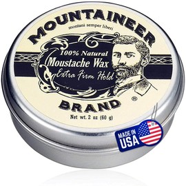 Mountaineer Brand Unscented Natural Mustache Wax | Strong and Extra Firm Hold | Made in West Virginia | Smooths, Conditons, Styles | Organic Moustache Balm | 2oz
