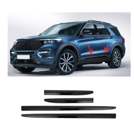 Cahuczlhoz 2020-2025 For Ford Explorer Glossy Black Body Door Side Molding Cover Trim 4pcs