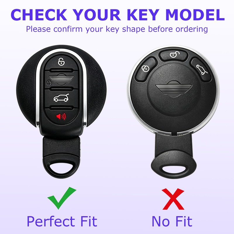 8T69T 2-Pack for MINI Key Fob Cover with Keychain Accessories