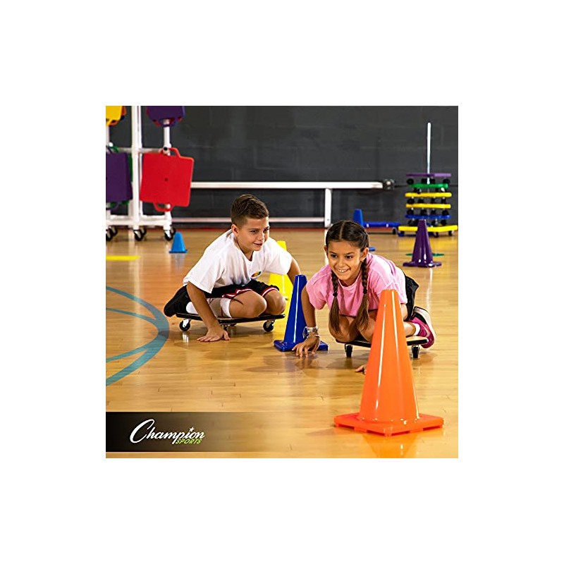 Champion Sports Hi Visibility Flexible Vinyl Cone, Royal Blue, 12"