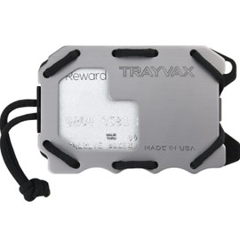 Trayvax Original 2.0 Wallet, RFID Front Pocket Tactical Metal Credit Card Holder with Money Clip, Slim Minimalist Wallet for Men and Women, Grey