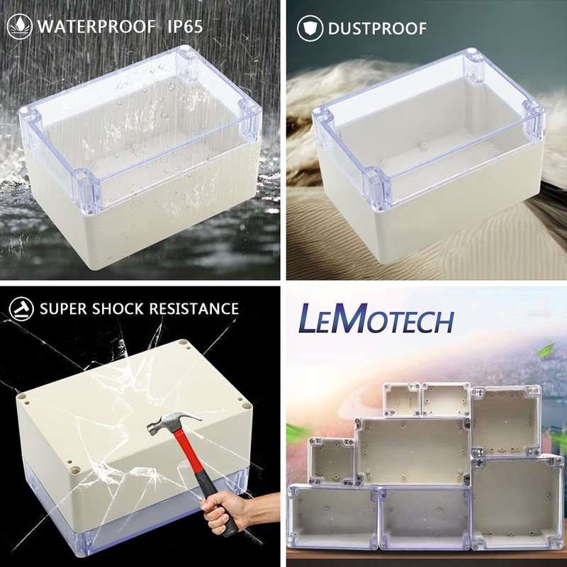 LeMotech ABS Plastic Junction Box Dustproof Waterproof IP65 Electrical Enclosure