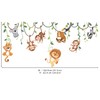 DECOWALL Jungle Animals Vine Wall Stickers Lion Monkey Koala Cute