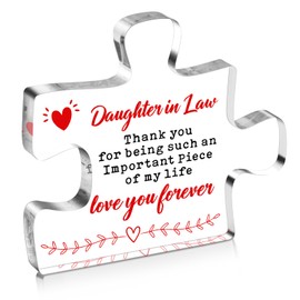 Daughter in Law Gifts, Engraved Acrylic Desk Decor Sign Gifts for Daughter in Law Birthday Gifts Christmas Gifts Thanksgiving Mothers Day Gifts, Best Daughter in Law Gifts Ideas