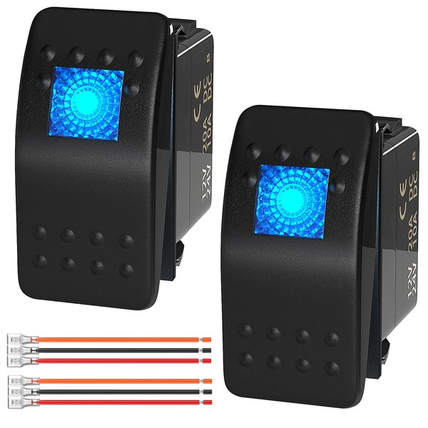 Joinfworld Marine Rocker Switch 12V 24V Lighted Rocker Switch 12