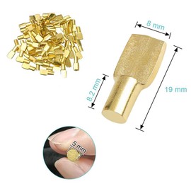 40Pcs Gold Shelf Pins 5mm, Cabinet Pegs Shelf Support, Spoon Shape Metal Shelf Holders Pegs for Cabinets, Bookshelf Pegs for Shelves, Hardware, Shelf Pegs and Pins