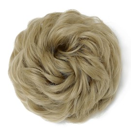 Rose bud Messy Bun Hair Pieces For Women Light Ash Blonde Hair Bun Extension Updo Curly Messy Bun Scrunchie Jet Black Natural
