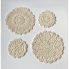 milkcat Hand Woven Cotton Lace Coasters Set of 4 Round