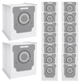 16 Pack Vacuum Bags, Compatible with iRobot Roomba Bags i & s & j Series, Replacement for i3+, i4+, i6+, i7, i7+(7550) j7, j7+i8+, s9+ Effective Dust Filtration, Automatic Dirt Disposal Bags